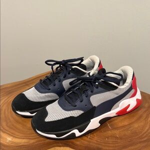 Puma unisex Origin Black and Red Sneakers
